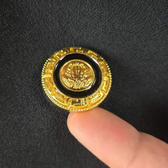 80s Vintage Black Double Breasted Deadstock Oleg Cassini Cropped Blazer Size 8 - Picture 4 of 11